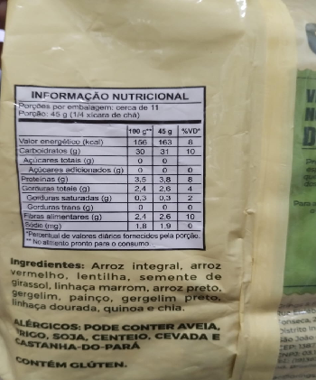 Arroz Mix 12 Grãos Low Gluten (500g)  Grings - Imagem 2