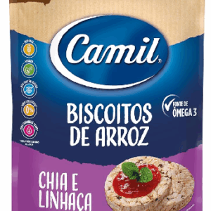 Biscoito de Arroz Chia e Linhaça 150g - Camil