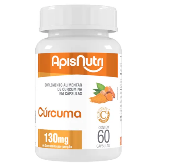 Cúrcuma 60Caps 130mg Suplemento Alimentar de Curcumina ApisNutri