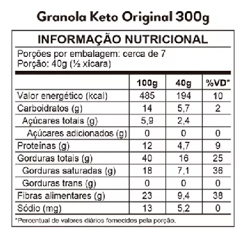 Granola Austrália Original Keto Low Carb |Sem Açúcar, Sem Lactose, Sem Glúten 300g - Imagem 2