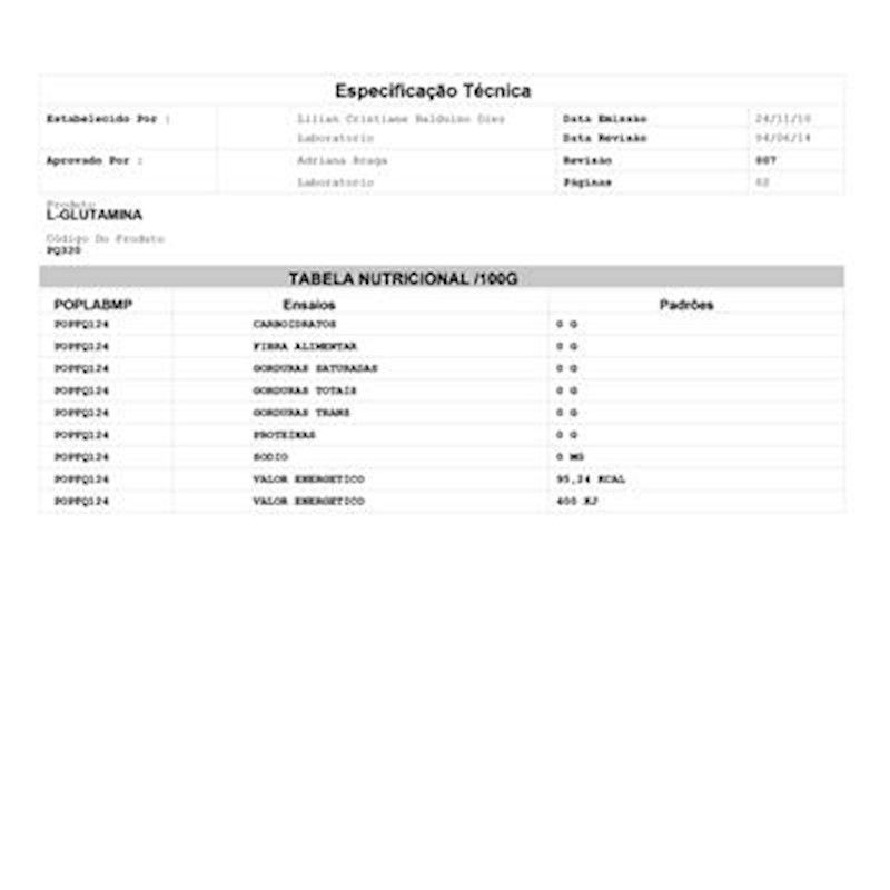 L-Glutamina  Importada New Step ( Granel 100g ) - Imagem 3