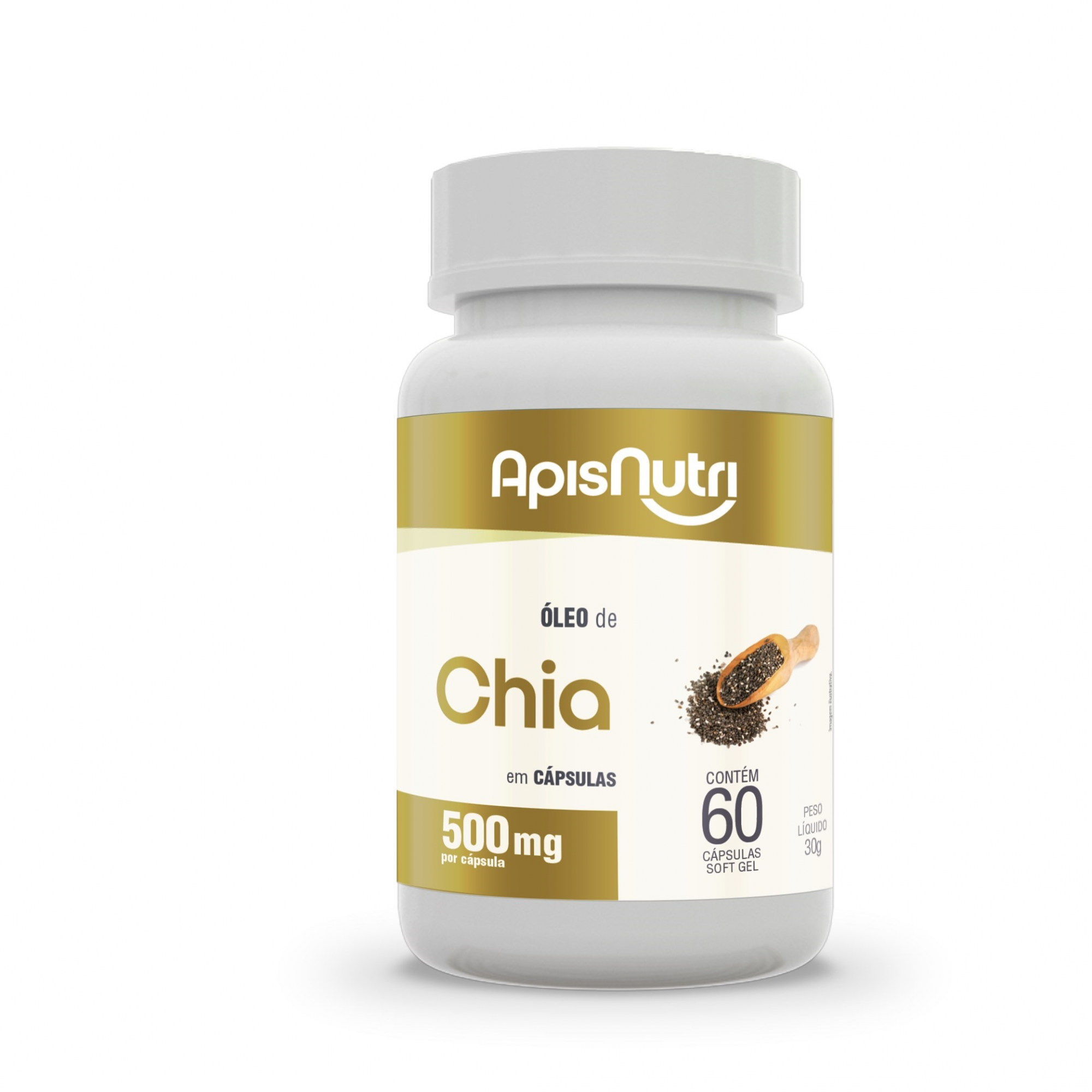Óleo de Chia 60 Caps 500mg ApisNutri