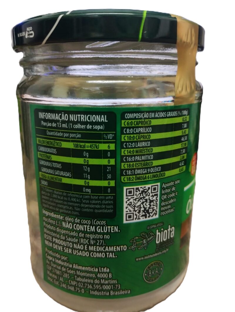 Óleo de Coco Extra Virgem 500ml Copra - Imagem 3