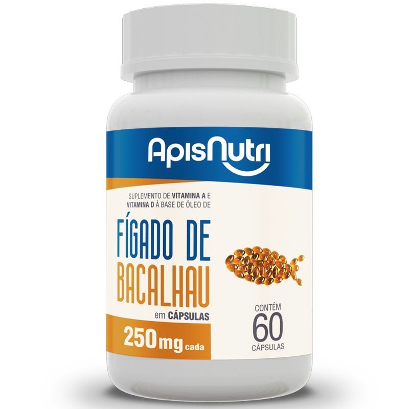 Óleo de Figado de Bacalhau 250mg 60 Caps Apisnutri