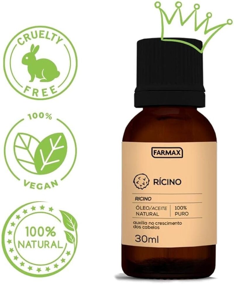 Óleo de Rícino 30ml 100% Puro Farmax