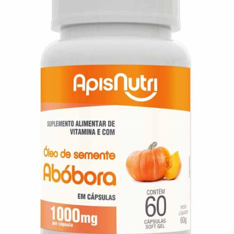 Óleo de semente de Abóbora 1000mg 60 caps Apisnutri