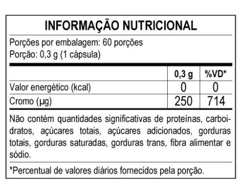 Picolinato de Cromo 60 Caps 250mg Nutry Power - Imagem 2