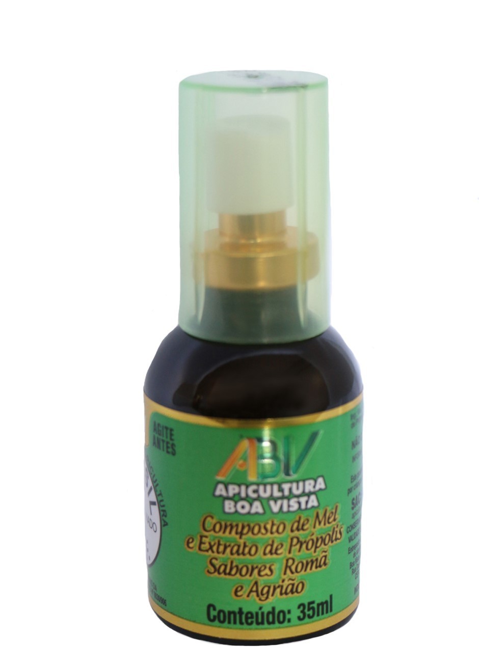 Spray Composto de Mel e Extrato de Própolis Sabores Romã e Agrião 35 ml