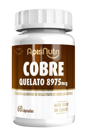 Suplemento Alimentar De Cobre Quelato 60 Caps 8975mcg ApisNutri