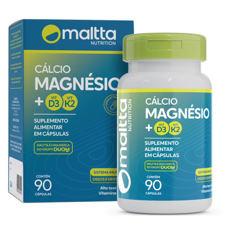 Cálcio+Magnésio+D3+K2 60 cápsulas - Maltta