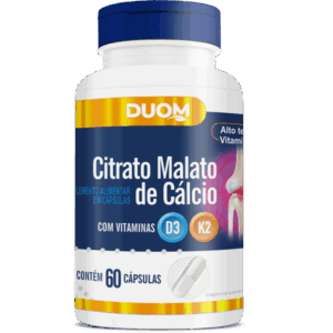 Citrato Malato de Cálcio com Vitaminas D3 E K2 -  60 Cápsulas - DUOM