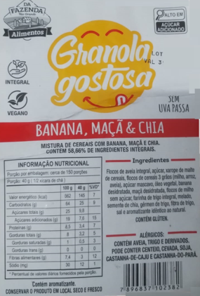 Granola Maçã, Banana e Chia - Biosoft (Granel 100gr) - Imagem 3