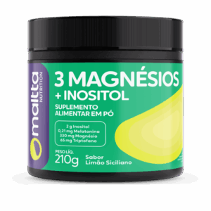 3 Magnesios Inositol Sabor Limao Siciliano 210g. - Maltta Limão