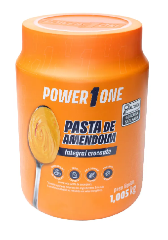Pasta de Amendoim integral crocante POWER1ONE 1,005KG