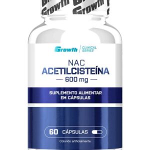 N-acetil L-cisteina Nac 600mg Growth Supplements 60 Cápsulas Sabor Sem Sabor