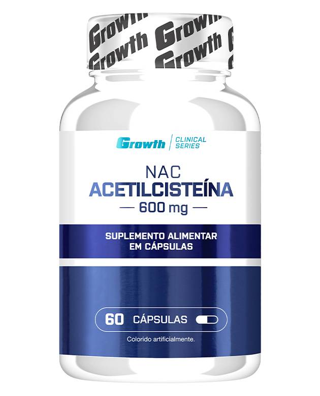 N-acetil L-cisteina Nac 600mg Growth Supplements 60 Cápsulas Sabor Sem Sabor